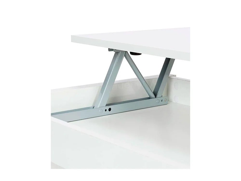 Mesa de centro elevable de 100x45x50 cm de estilo moderno en color blanco Premier