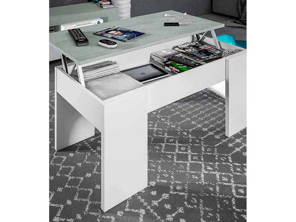 Mesa de centro elevable de 100x45x50 cm de estilo moderno en color gris Premier 2
