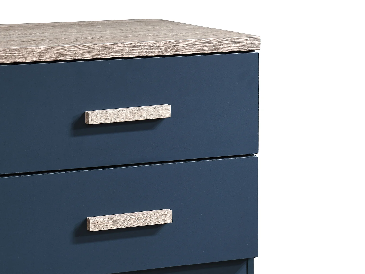 Comodino con 2 cassetti Blu e Naturale - Lotto di 2 - SKAIDO