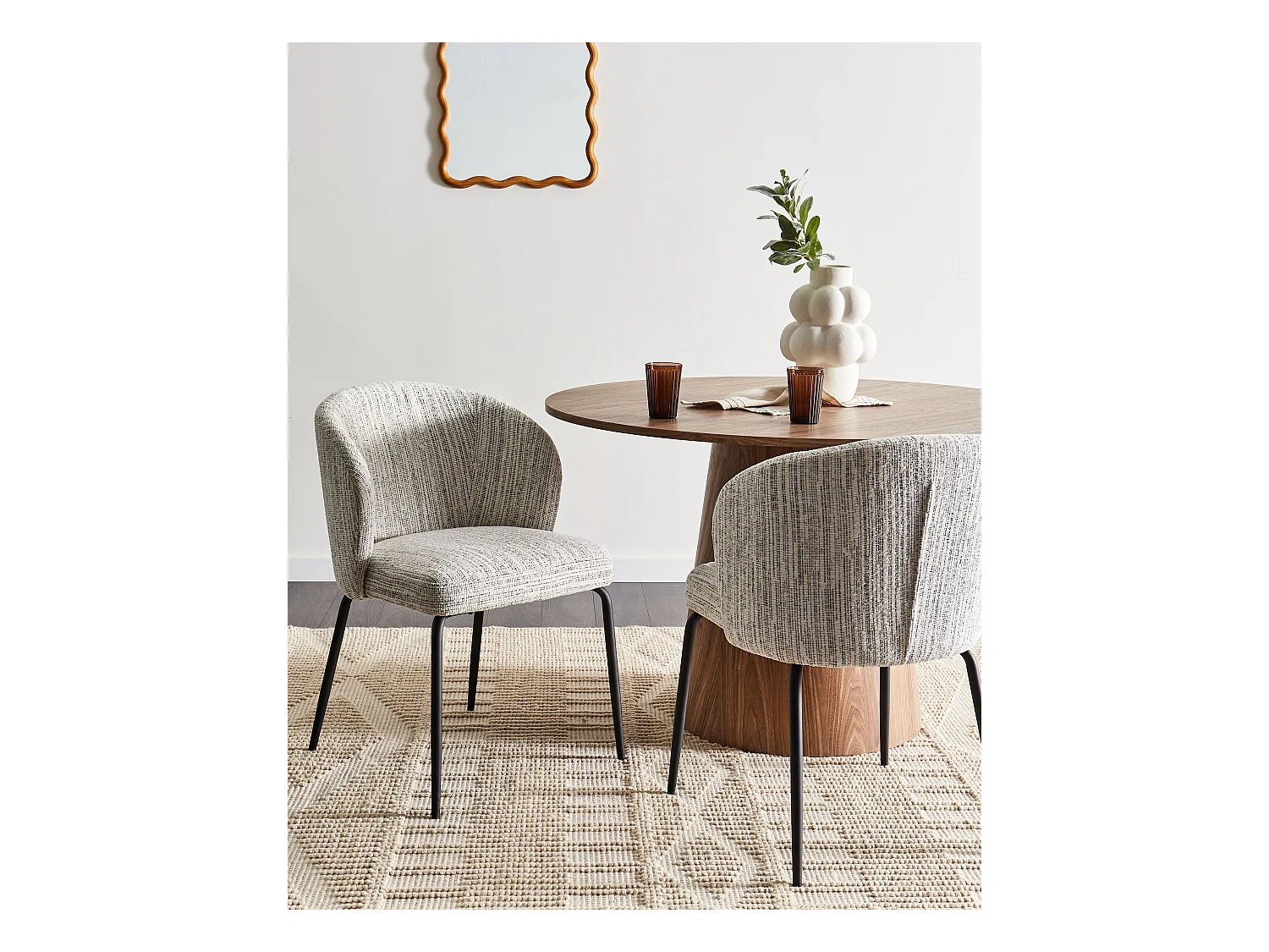 Lot de 2 chaises de salle à manger ZANA Blanc