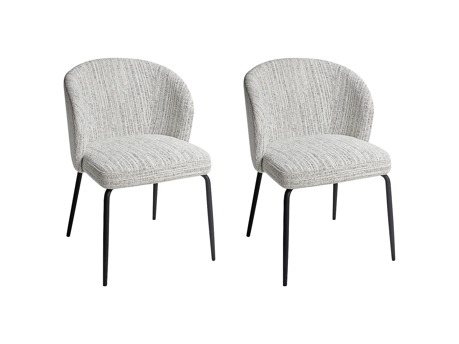 Set of 2 Dining Chairs ZANA Fabric White