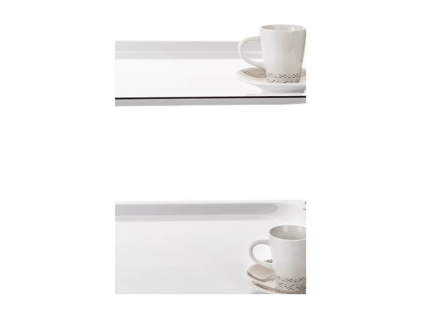 Klappbarer Servierwagen BAUHAUS mit Rollen – Metallgestell weiß, 3 Ebenen, 3 Positionen