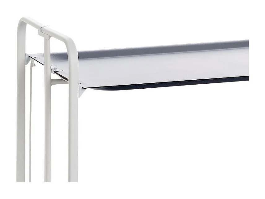 Carrito auxiliar plegable con ruedas - Estructura metálica blanca, 2 estantes gris laminados – 72*66*43 cm - BAUHAUS