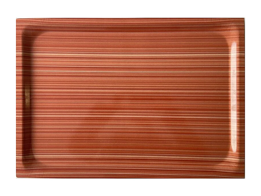 Carrito auxiliar plegable con ruedas - Estructura metálica blanca, 2 estantes laminados color Rayas anaranjadas – 72*66*43 cm - BAUHAUS