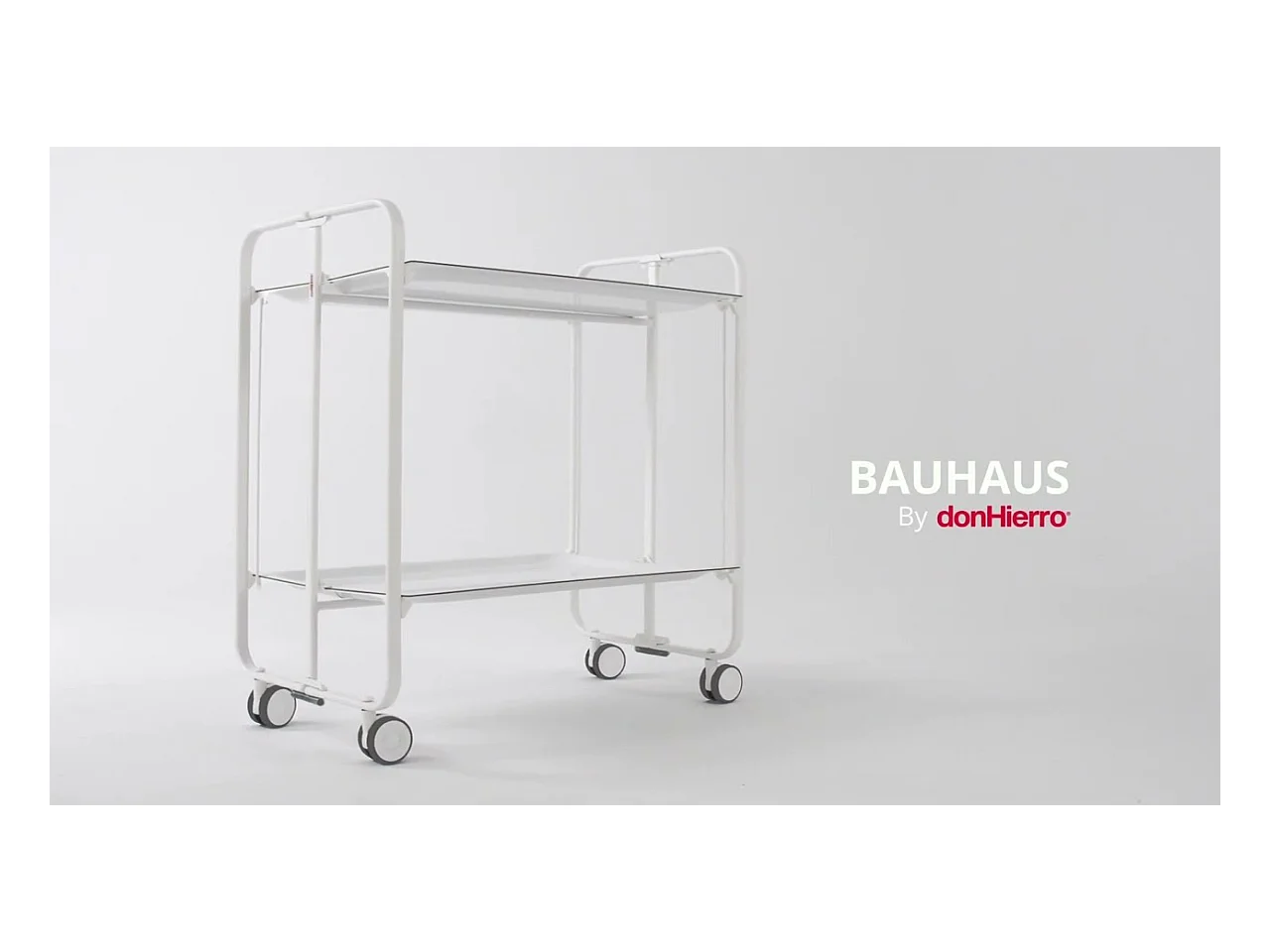 Chariot pliant à roulettes, table pliante roulante - Structure métallique noire, 2 niveaux en stratifié couleur Pin Vieilli - 72*66*43 cm - BAUHAUS