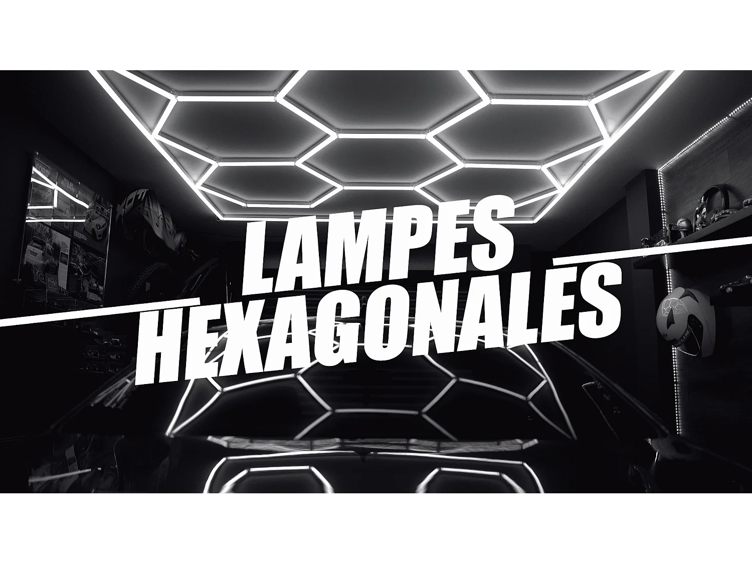 Luz LED hexagonal 14 luces y borde Detalle del coche Garaje Taller Gimnasio Panal