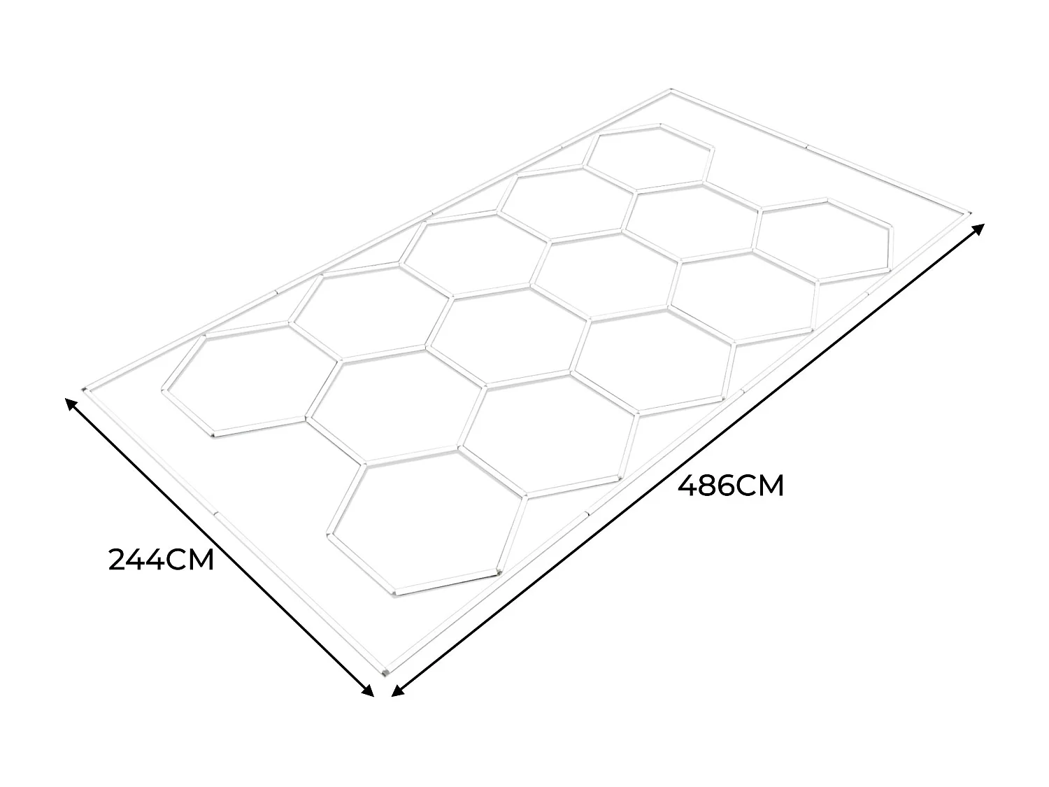 Luz LED hexagonal 14 luces y borde Detalle del coche Garaje Taller Gimnasio Panal