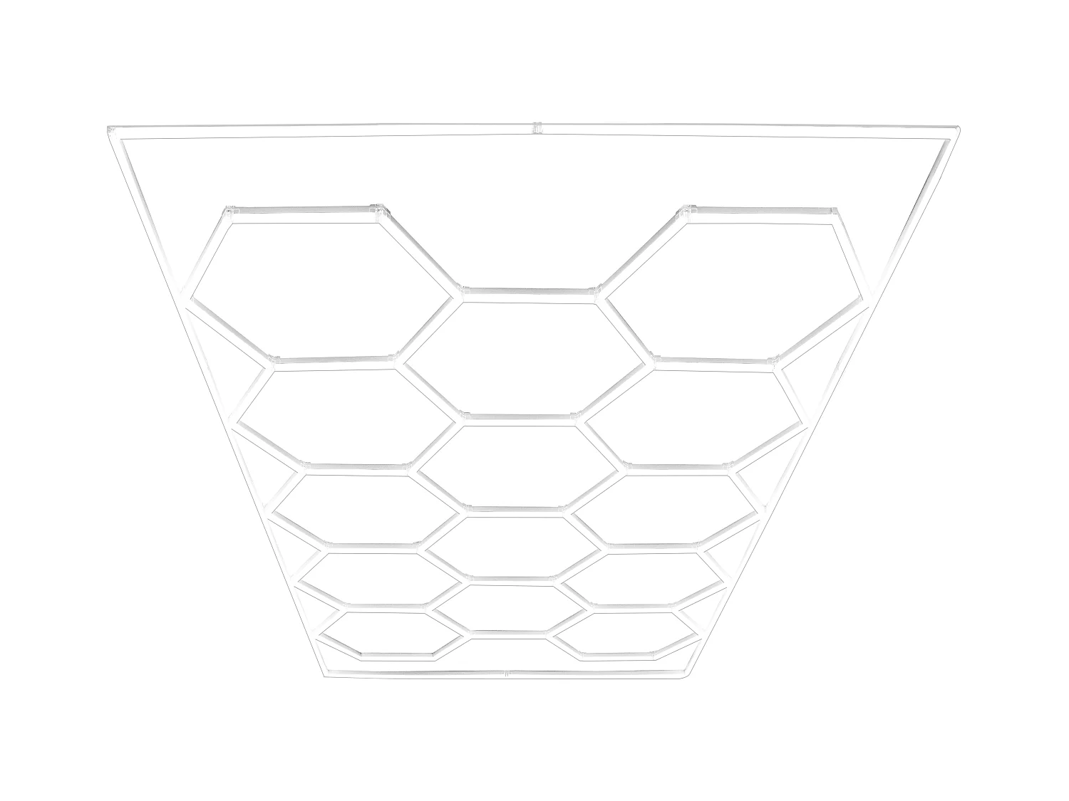 Plafonnier LED Hexagonaux 14 Lumières Blanches 120 Lumens 6500K & Bordure, Conception Modulaire Hexagonale [3 Choix de Montage, Kit de Plafond Suspendu INCLUS]