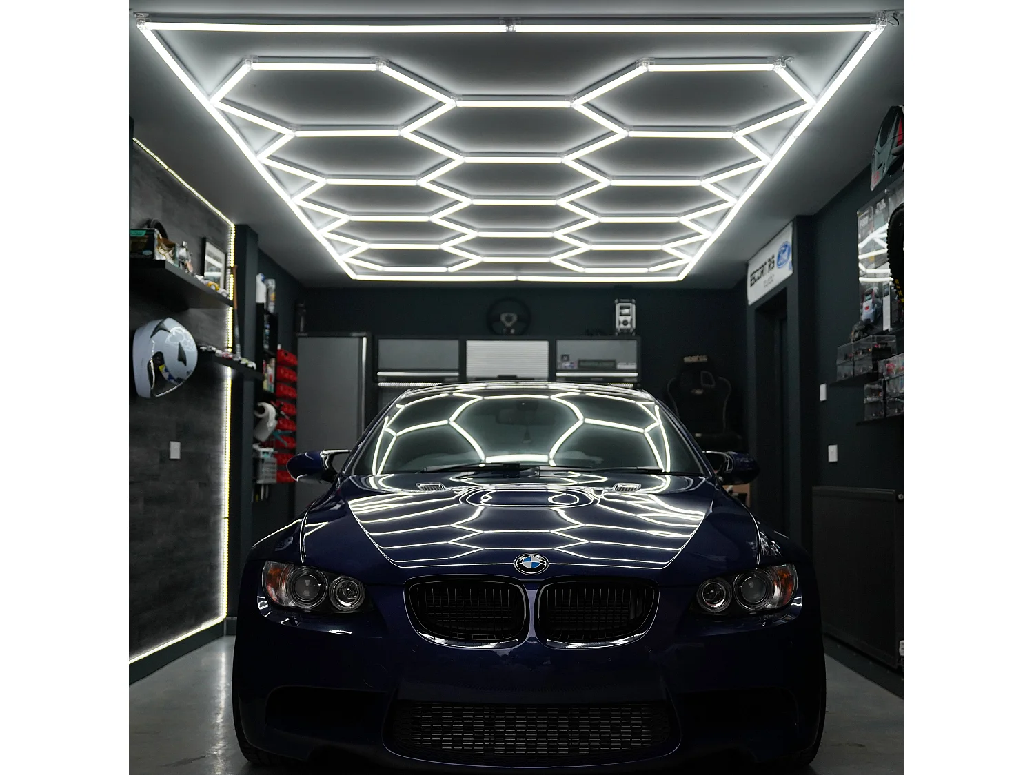 Plafonnier LED Hexagonaux 14 Lumières Blanches 120 Lumens 6500K & Bordure, Conception Modulaire Hexagonale [3 Choix de Montage, Kit de Plafond Suspendu INCLUS]