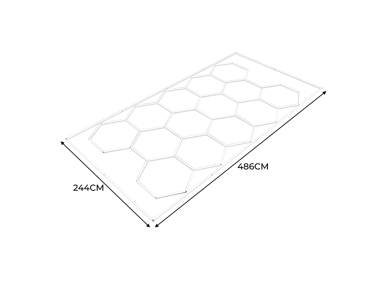 Monster Shop Hexagon LED Verlichting - LED Verlichting - 14 Lampen & Rand, 6500K Kleurtemperatuur