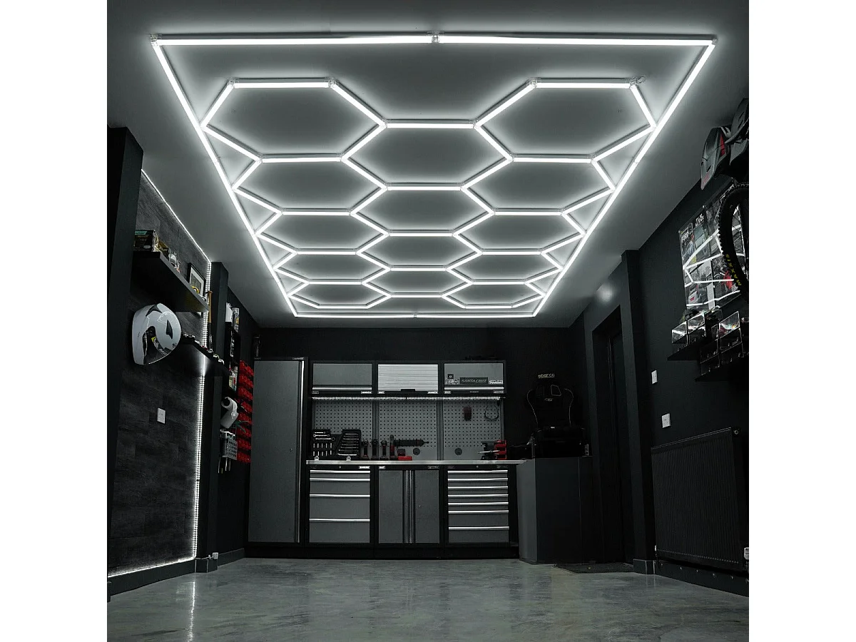 Monster Shop Hexagon LED Verlichting - LED Verlichting - 14 Lampen & Rand, 6500K Kleurtemperatuur