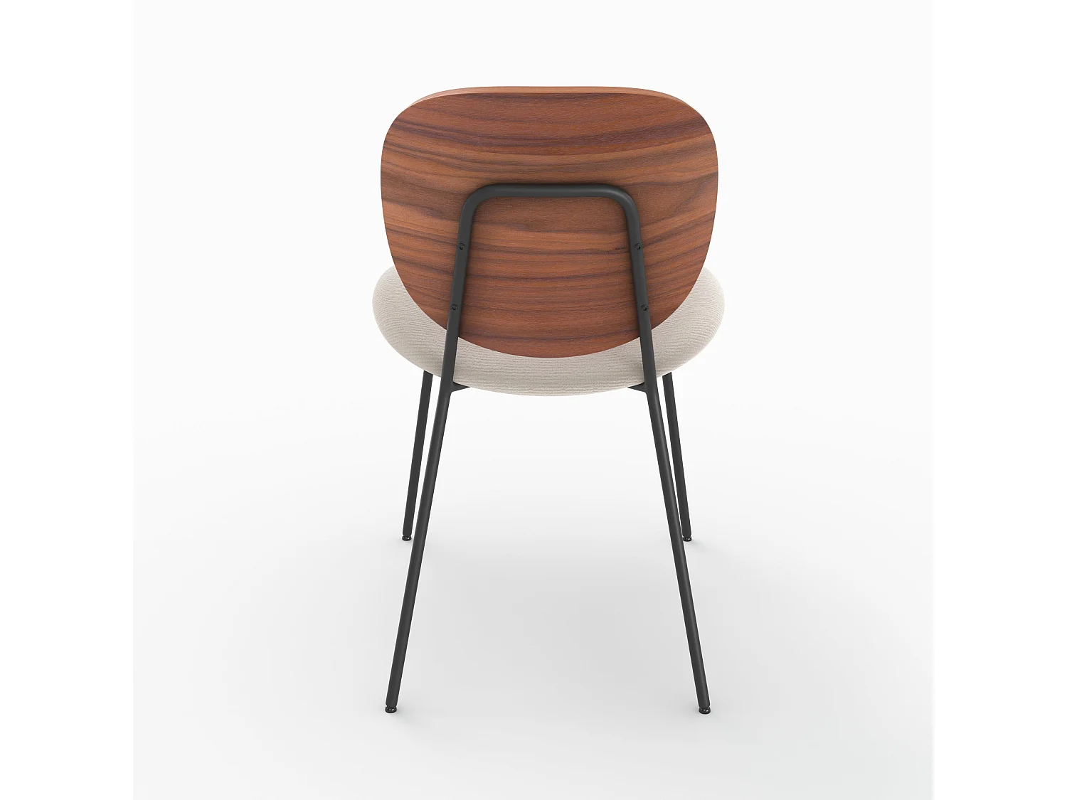 Lot de 2 chaises en tissu beige chiné et bois - Simone