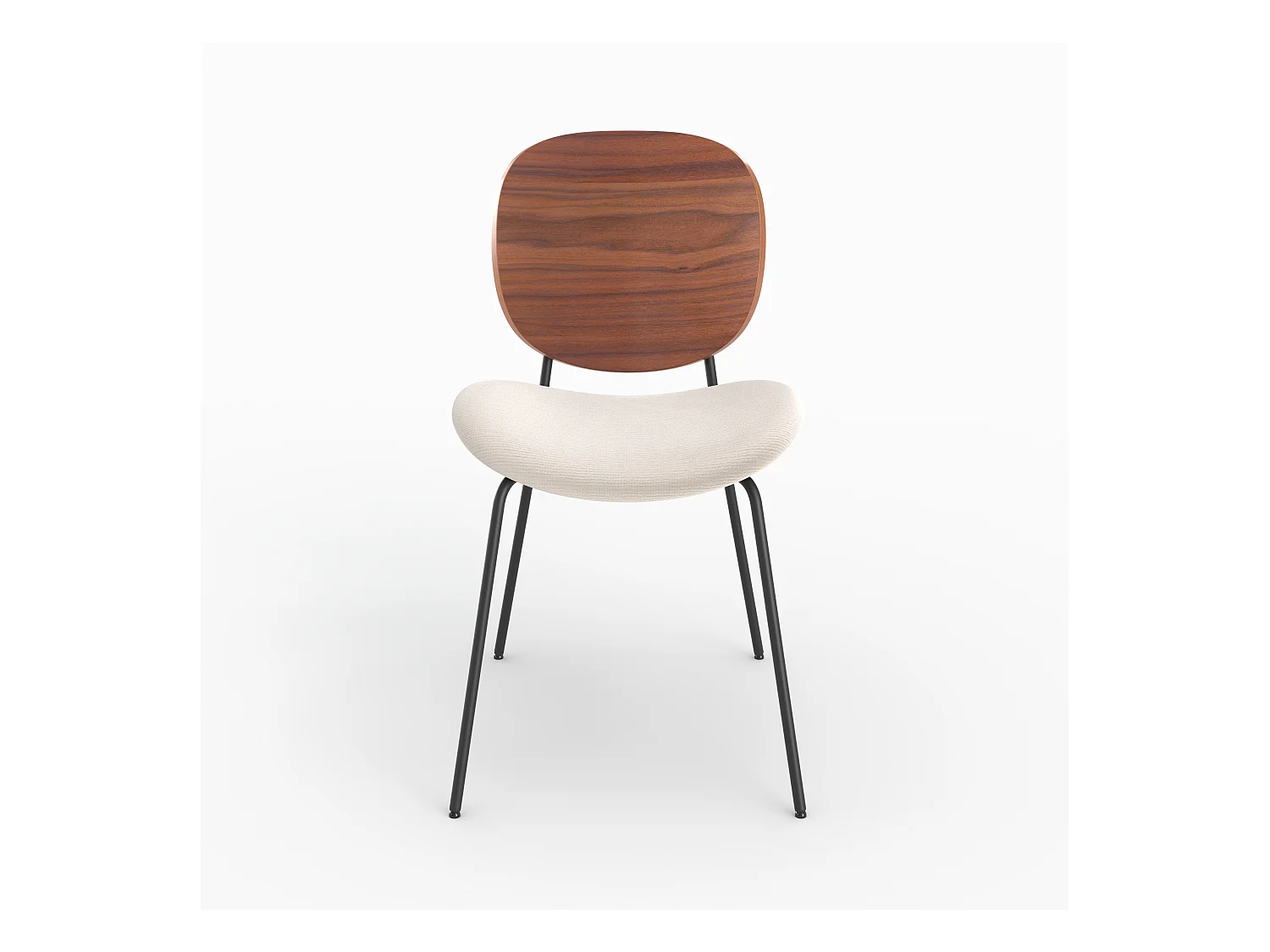 Lot de 2 chaises en tissu beige chiné et bois - Simone