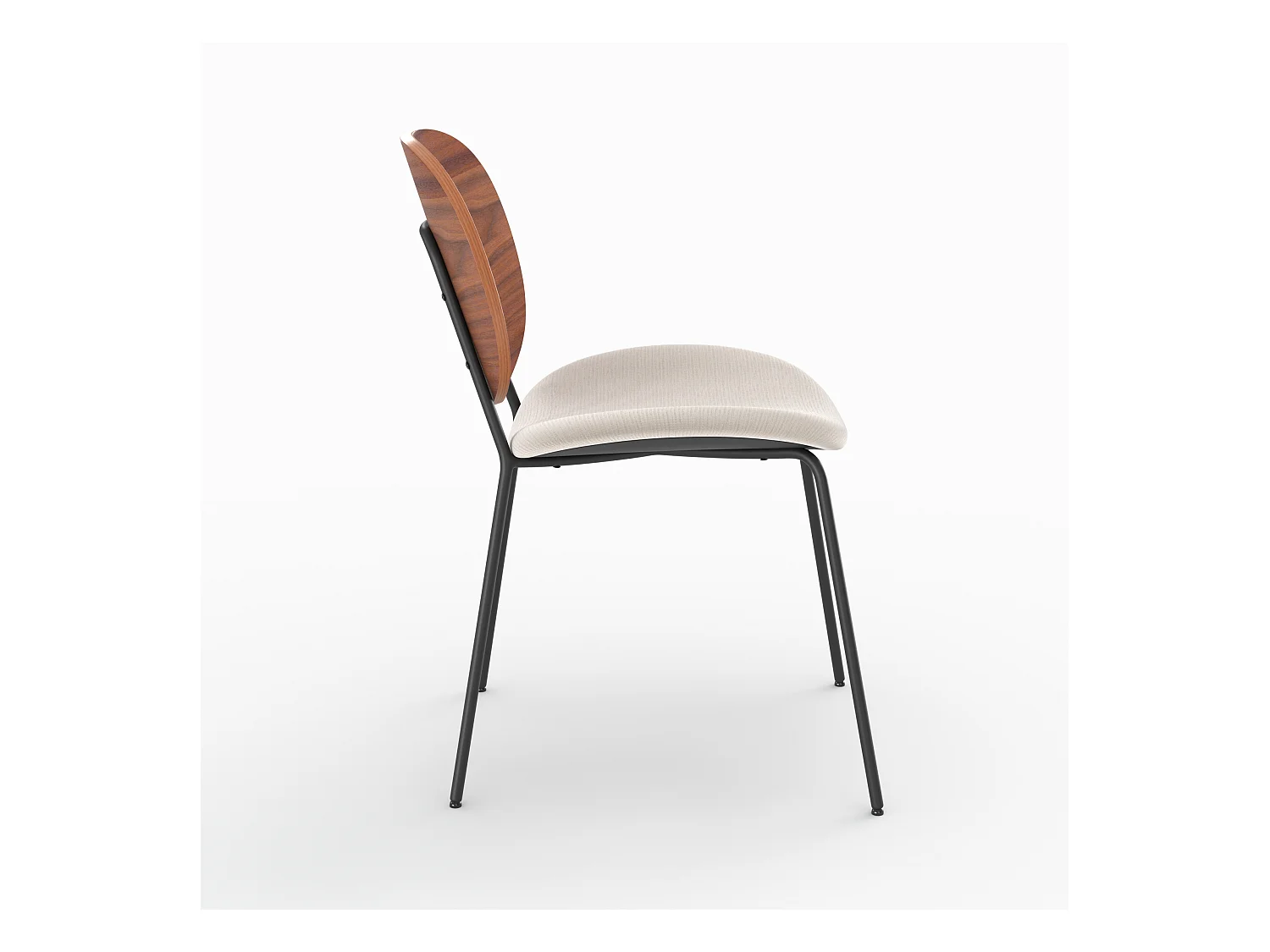 Lot de 2 chaises en tissu beige chiné et bois - Simone