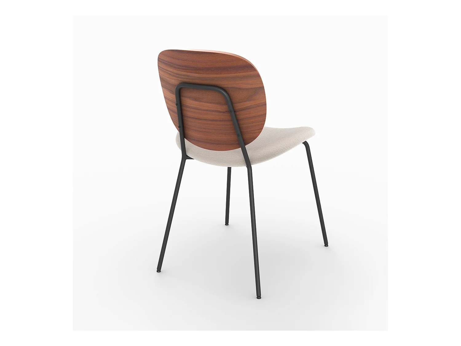 Lot de 2 chaises en tissu beige chiné et bois - Simone