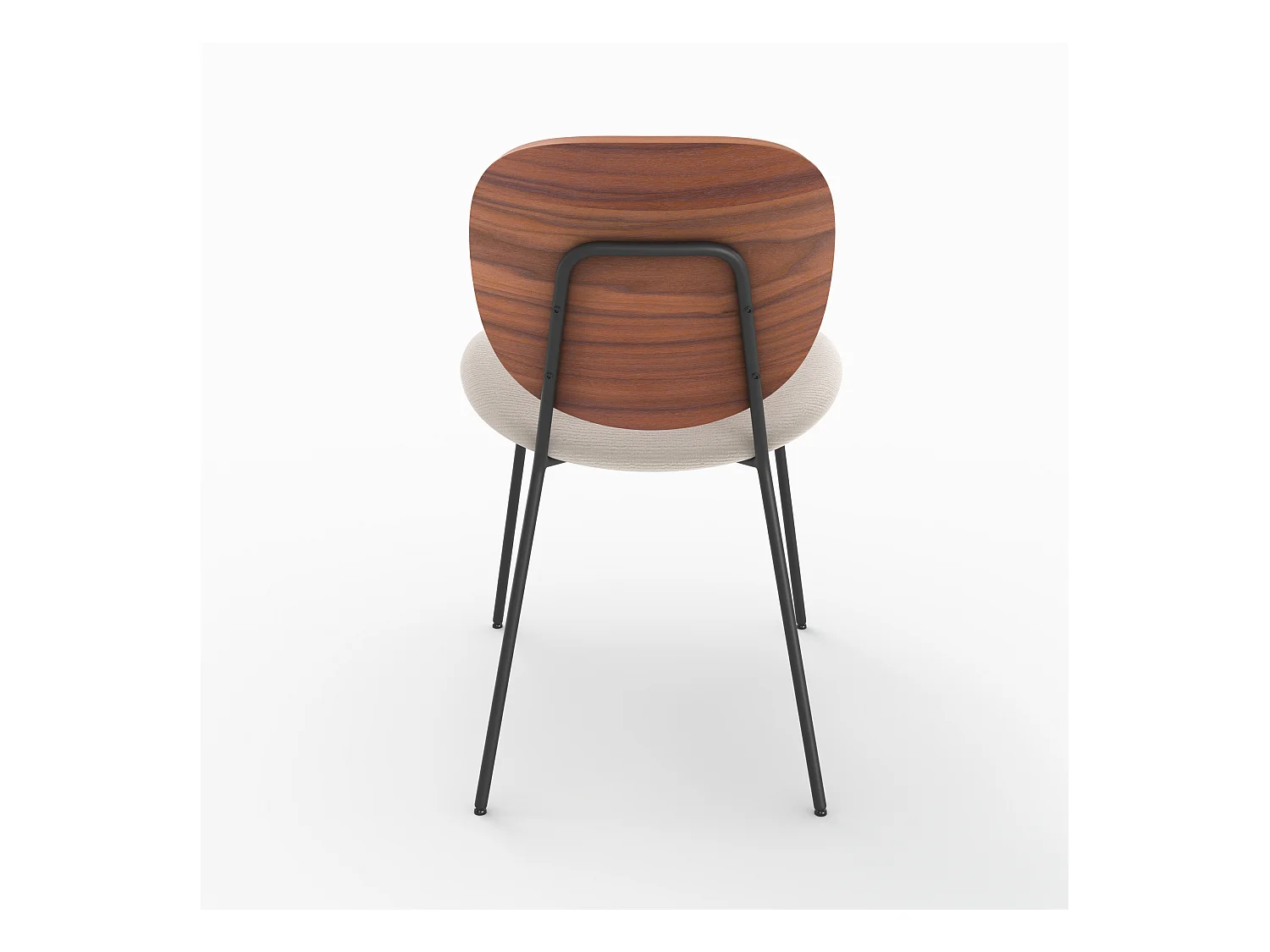 Lot de 2 chaises en tissu beige chiné et bois - Simone