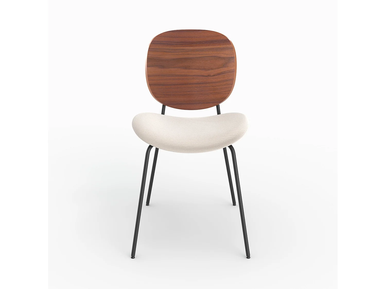 Set di 2 sedie in tessuto beige mélange e legno - Simone