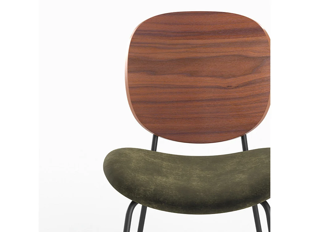 Set de 2 sillas de terciopelo verde kaki - Simone