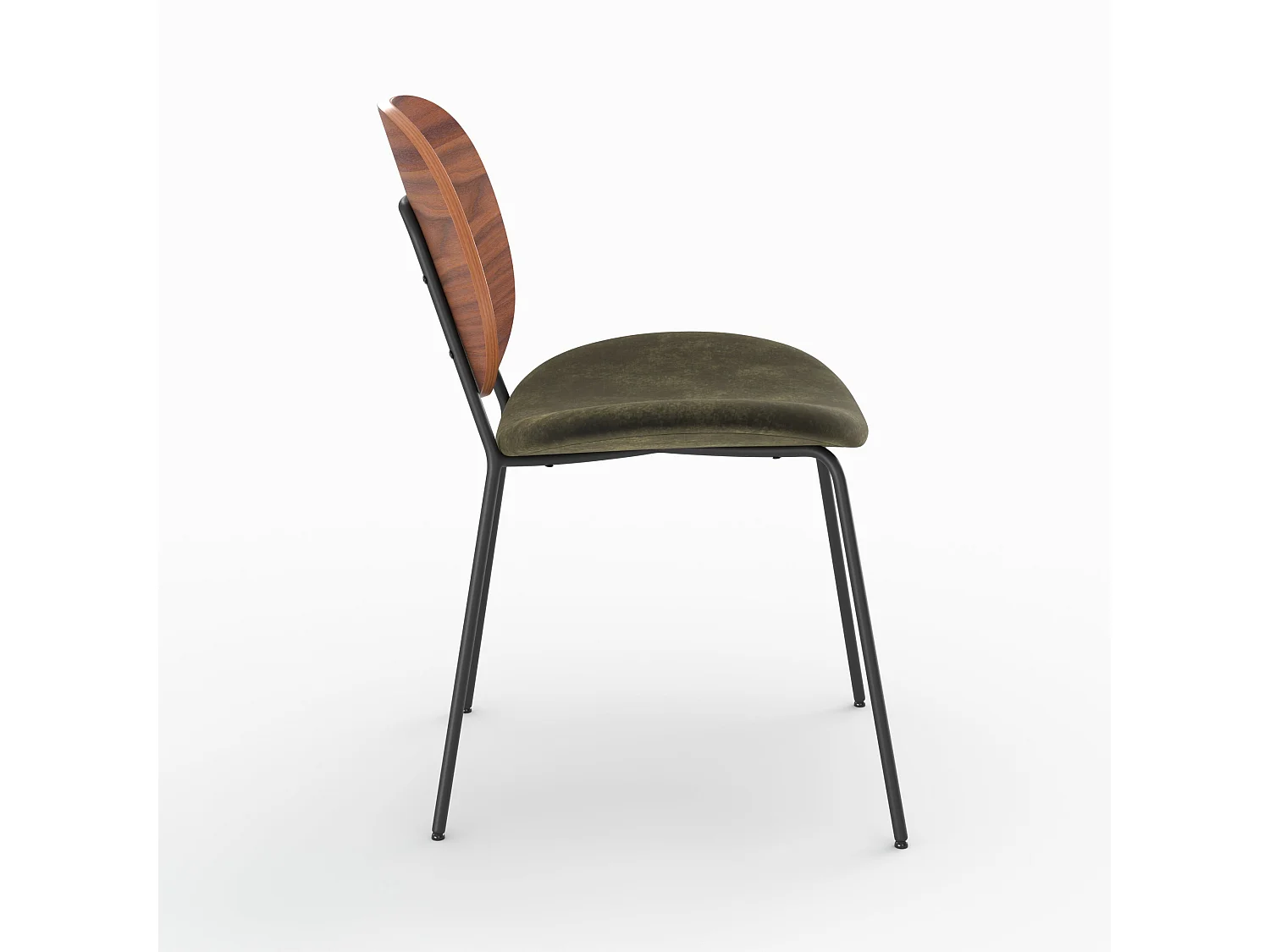 Set di 2 sedie in velluto verde kaki - Simone