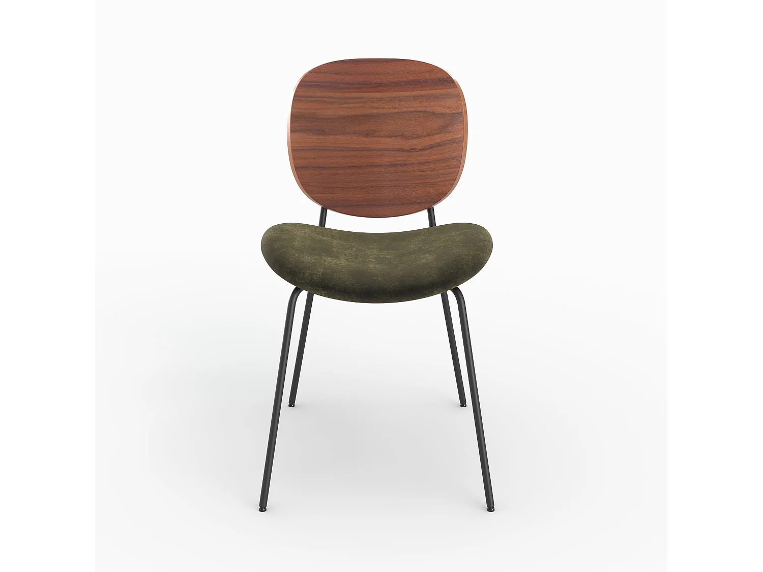 Set di 2 sedie in velluto verde kaki - Simone