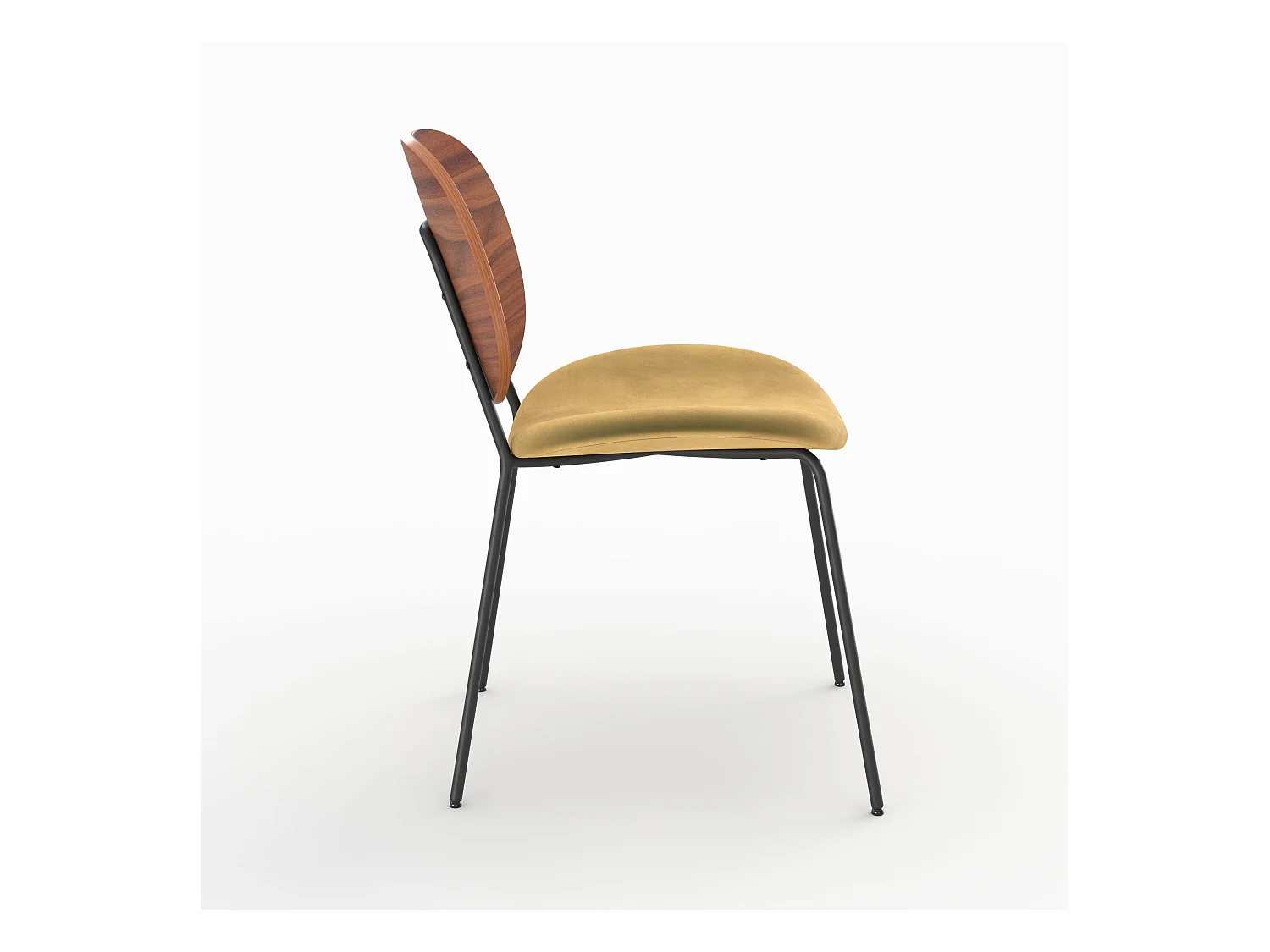 Set de 2 sillas de terciopelo amarillo mostaza - Simone