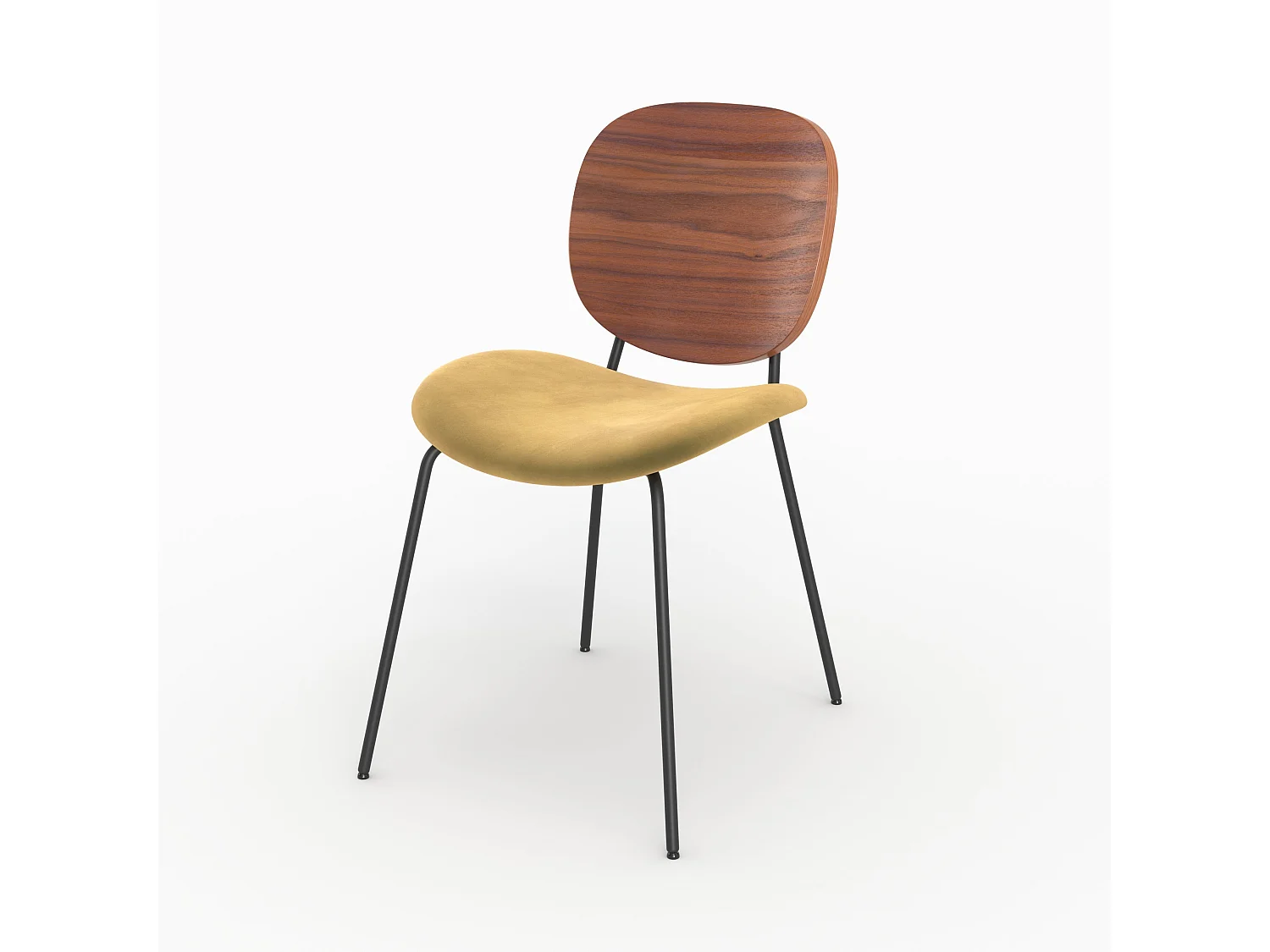 Lot de 2 chaises en velours jaune moutarde - Simone