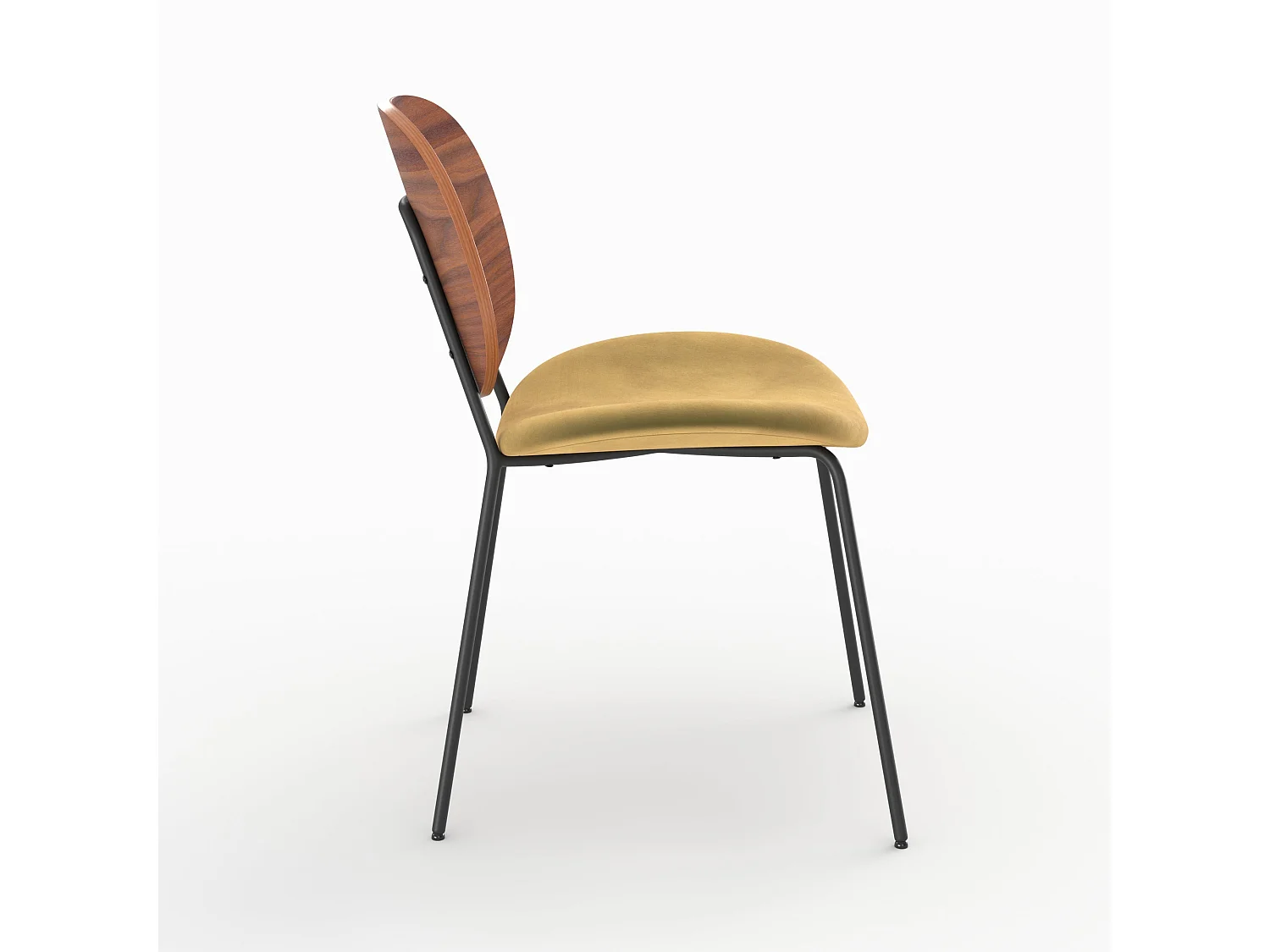 Lot de 2 chaises en velours jaune moutarde - Simone