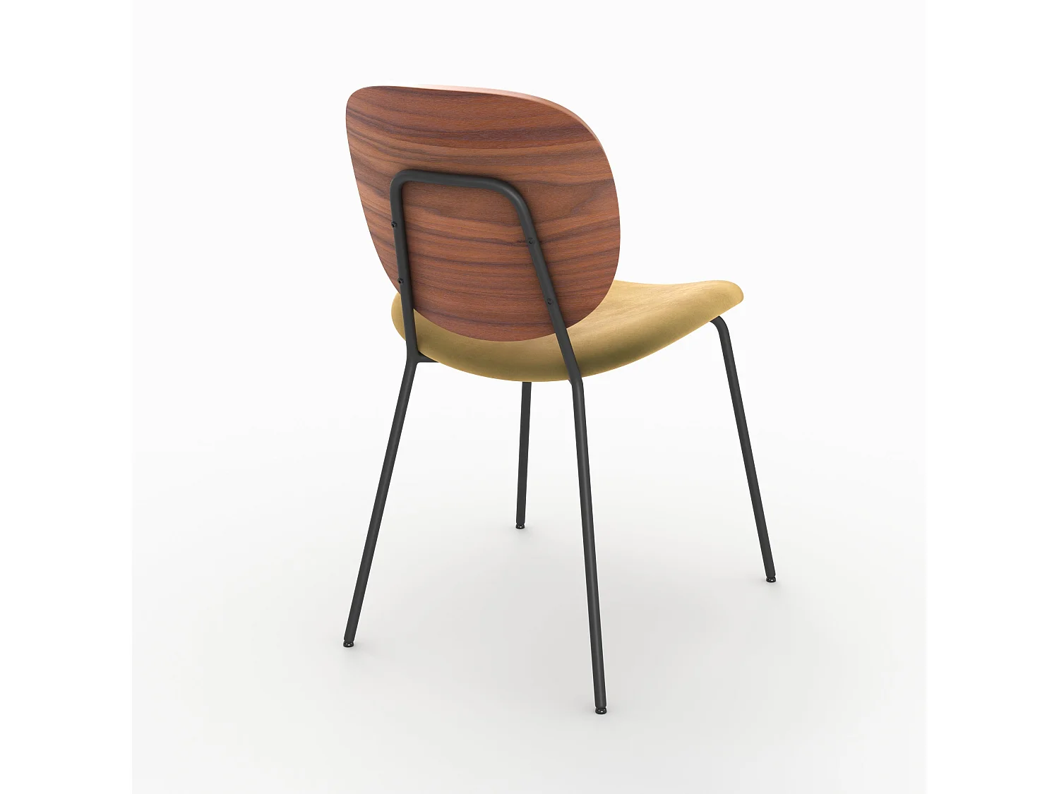 Lot de 2 chaises en velours jaune moutarde - Simone