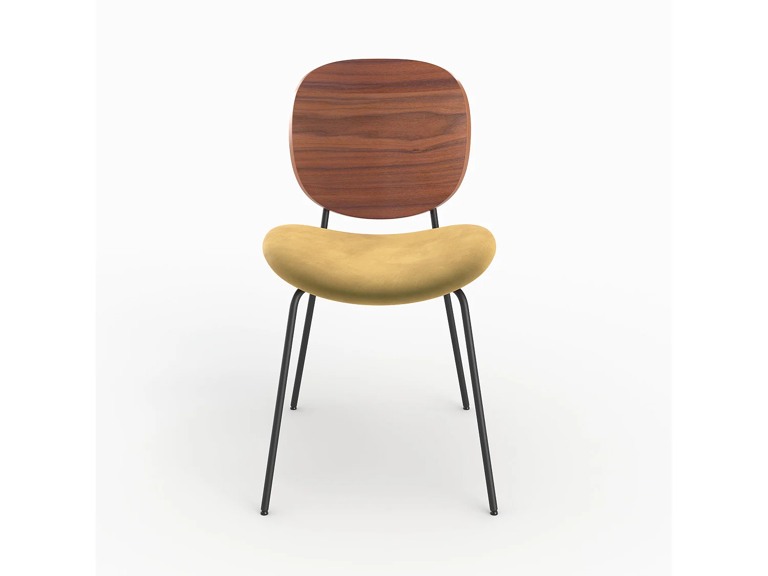 Lot de 2 chaises en velours jaune moutarde - Simone