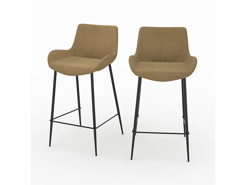 Set de 2 sillas de bar de tela amarilla 65cm - Pirata