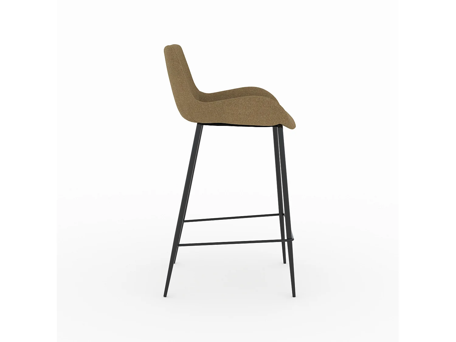 Lot de 2 chaises pour îlot central en tissu jaune 65 cm - Pirata