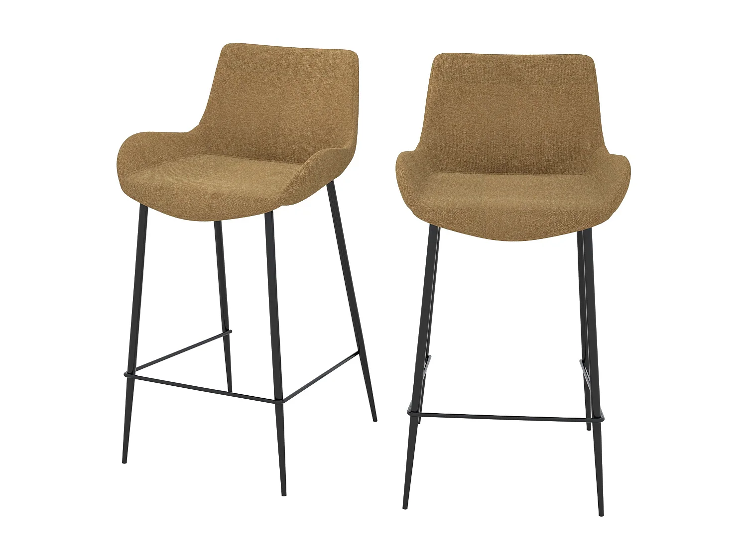 Set de 2 sillas de bar de tela amarilla 65cm - Pirata