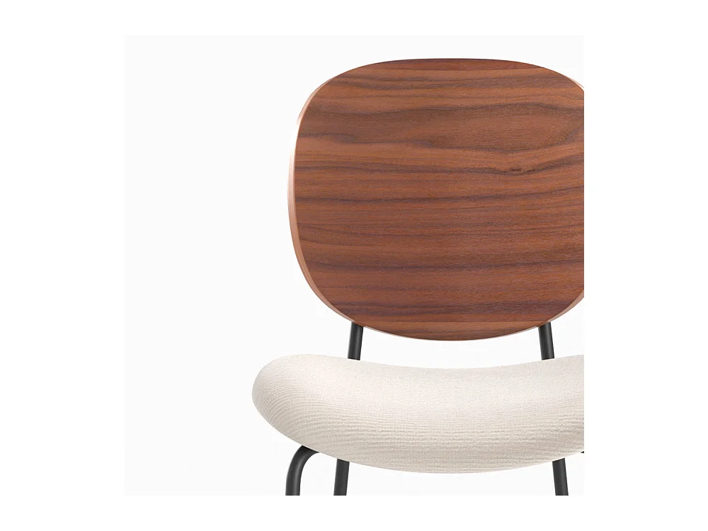 Set di 2 sedie da bar in tessuto bouclé beige 65,5cm - Simone