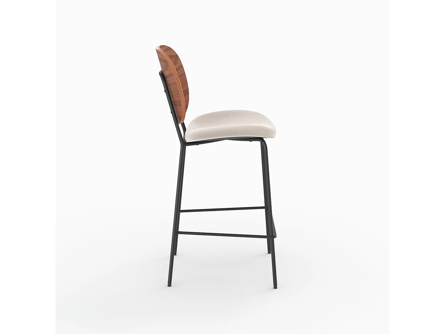 Set di 2 sedie per isola centrale 65,5 cm in tessuto beige - Simone