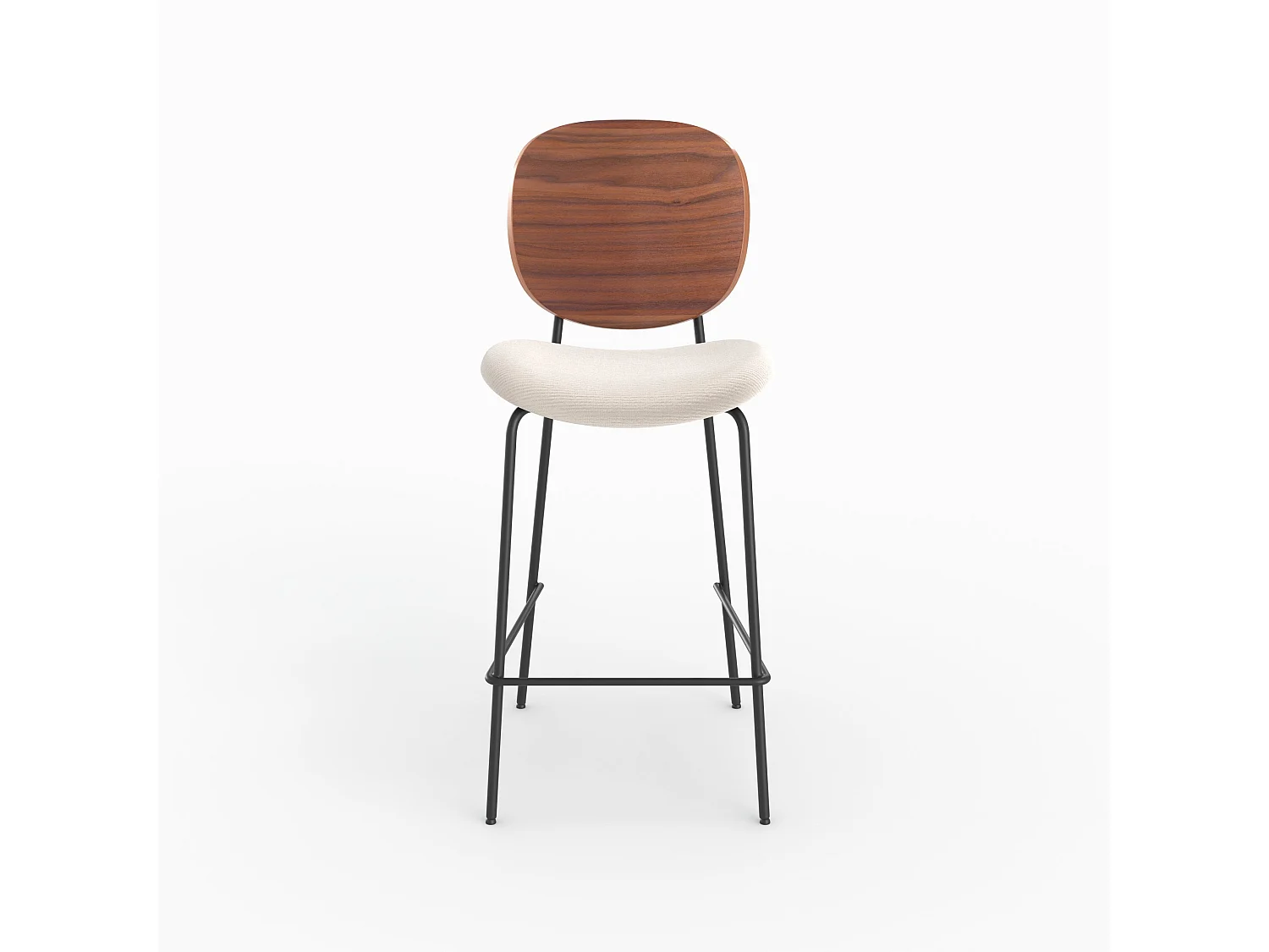 Set di 2 sedie per isola centrale 65,5 cm in tessuto beige - Simone