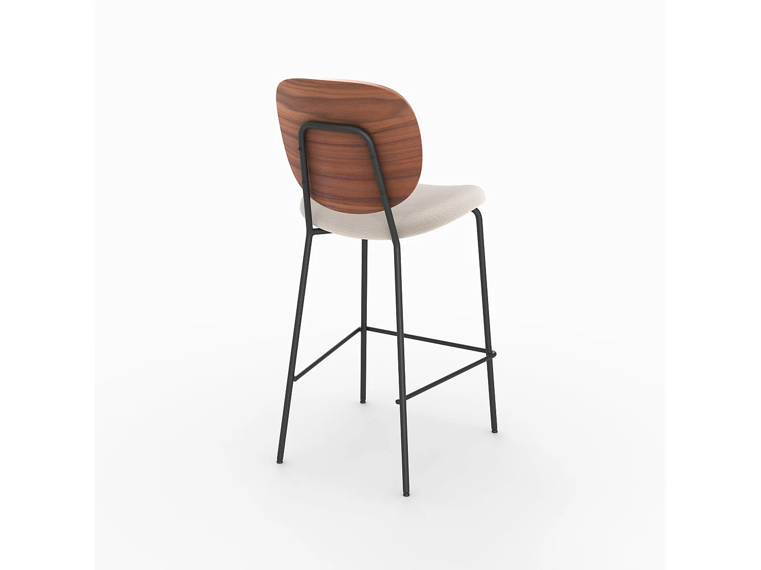 Set de 2 sillas de bar de tela beige 65,5cm - Simone