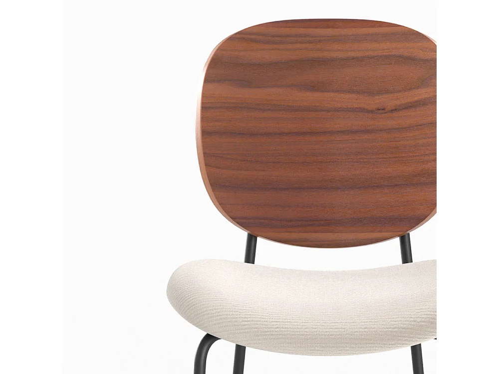 Set de 2 sillas de bar de tela beige 65,5cm - Simone