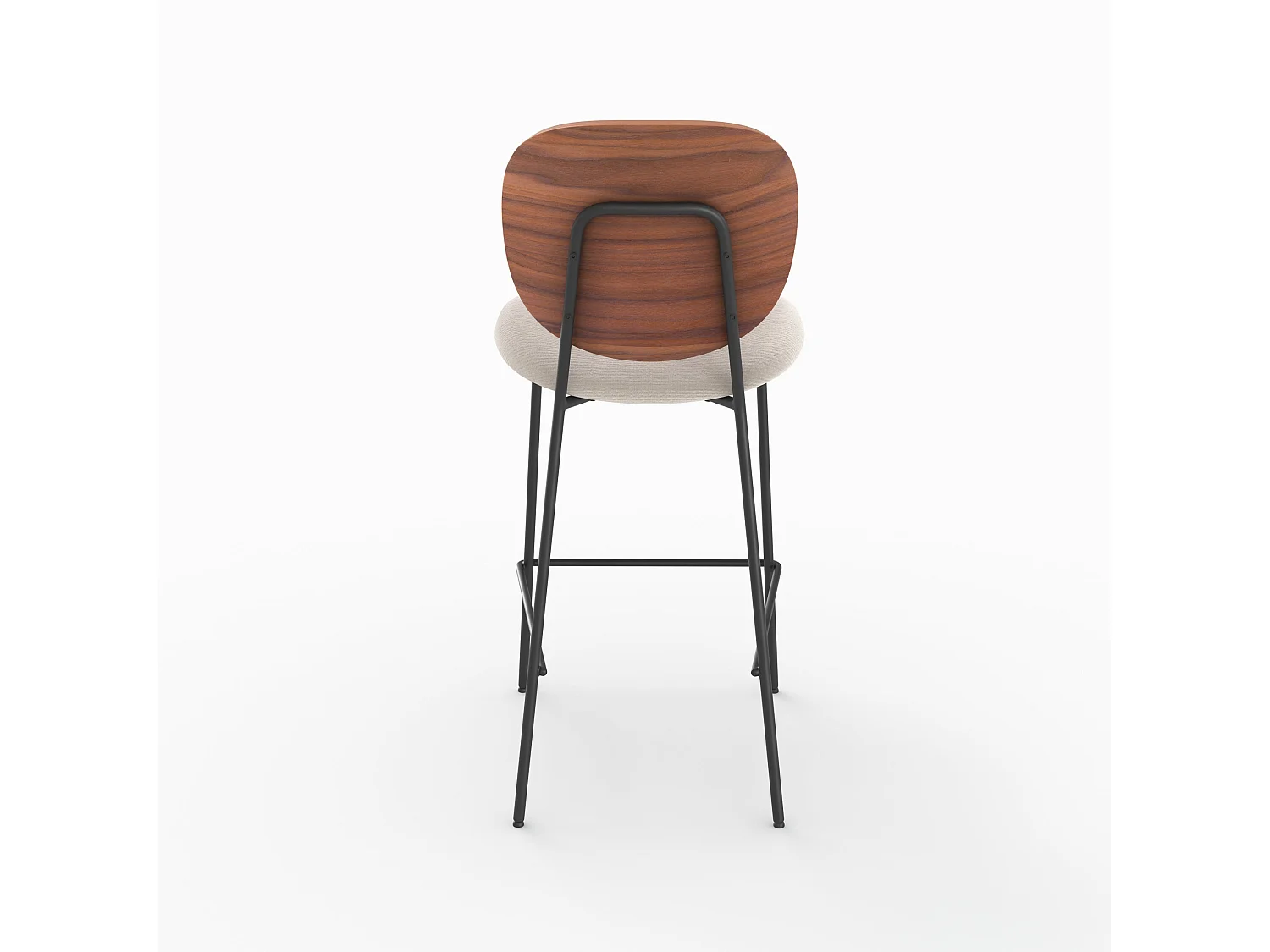 Set de 2 sillas de bar de tela beige 65,5cm - Simone