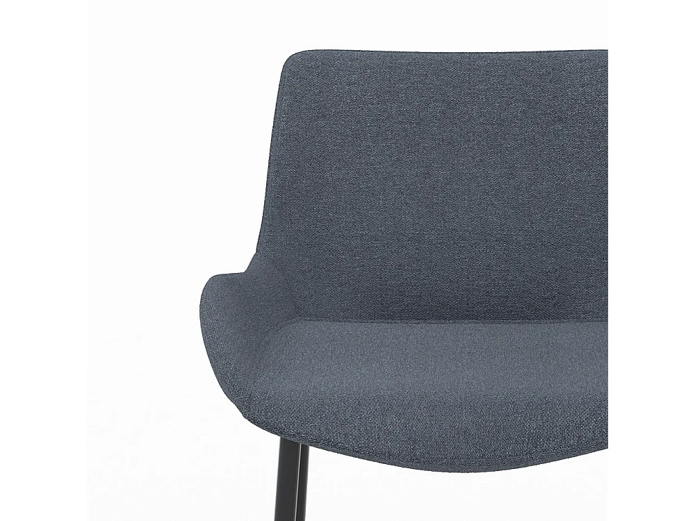 Lot de 2 chaises pour îlot central en tissu gris 65 cm - Pirata