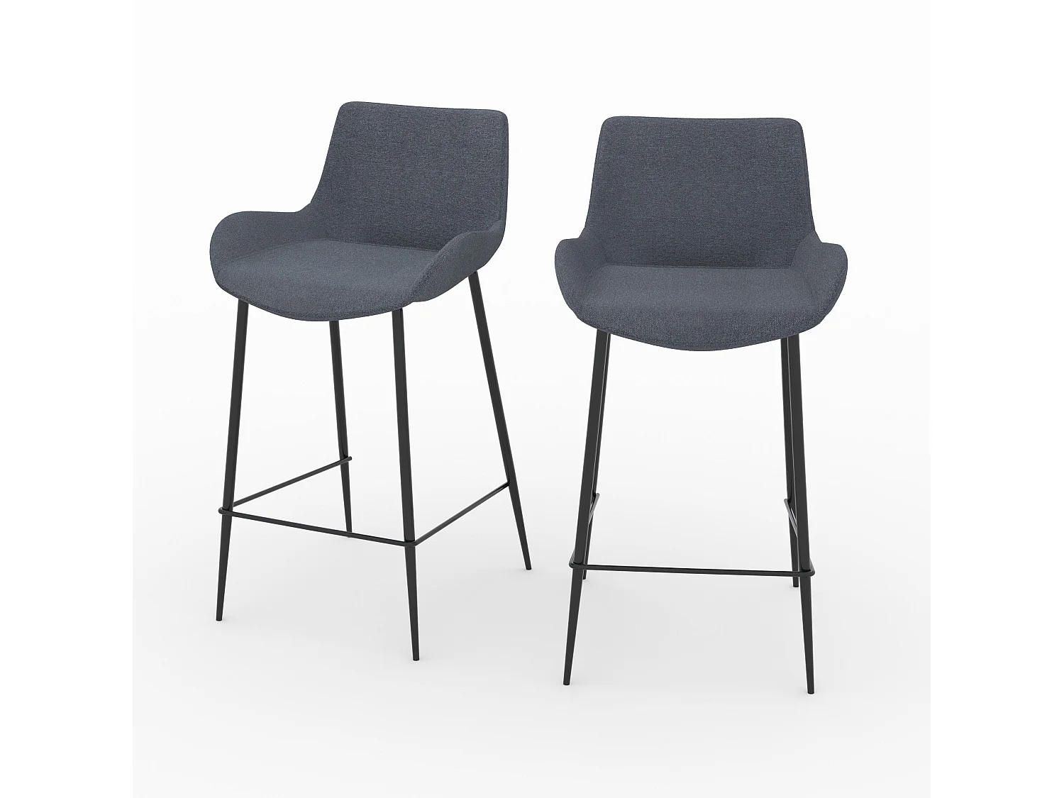 Set di 2 sedie per isola centrale in tessuto grigio 65 cm - Pirata