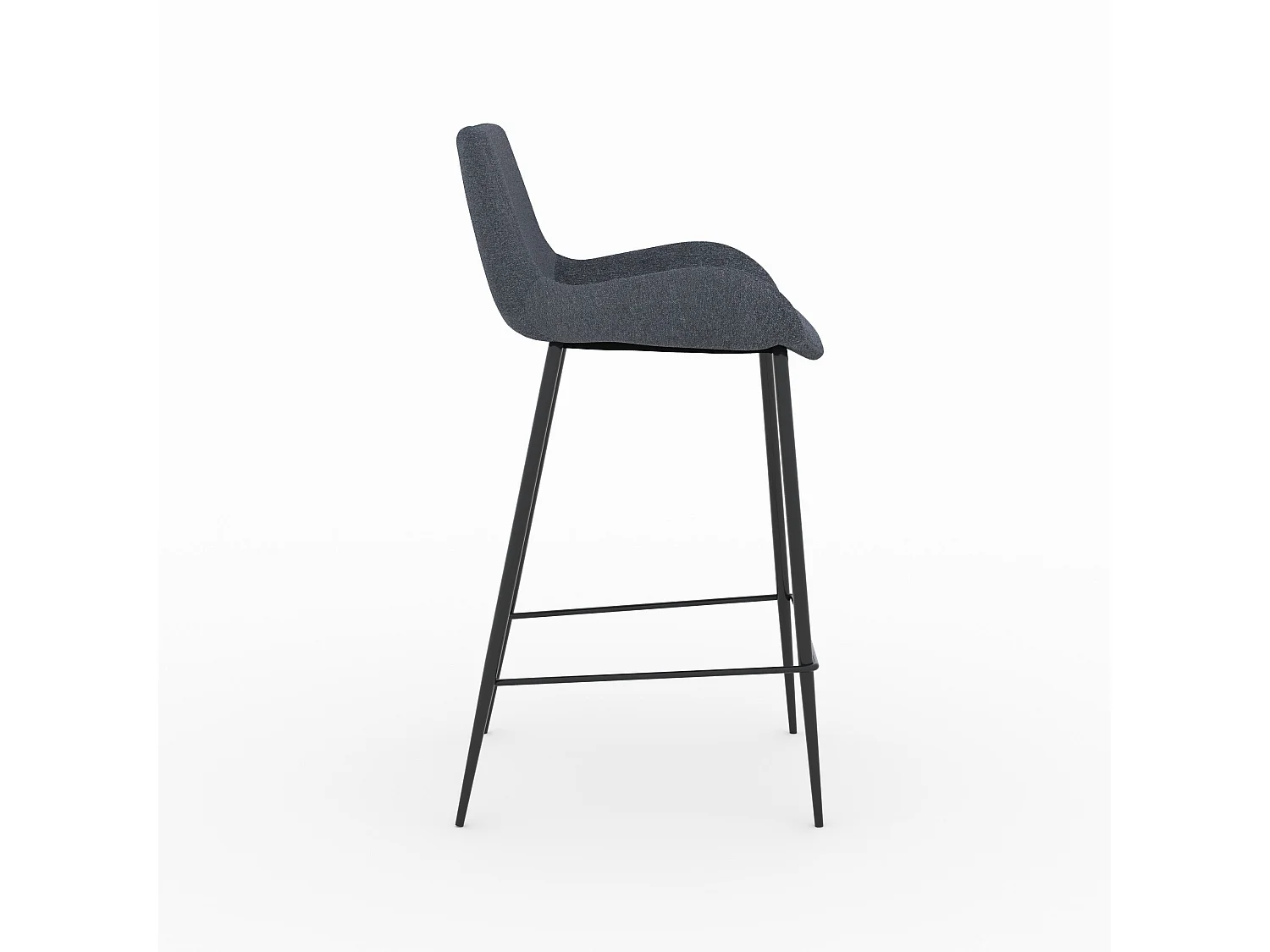 Set di 2 sedie per isola centrale in tessuto grigio 65 cm - Pirata