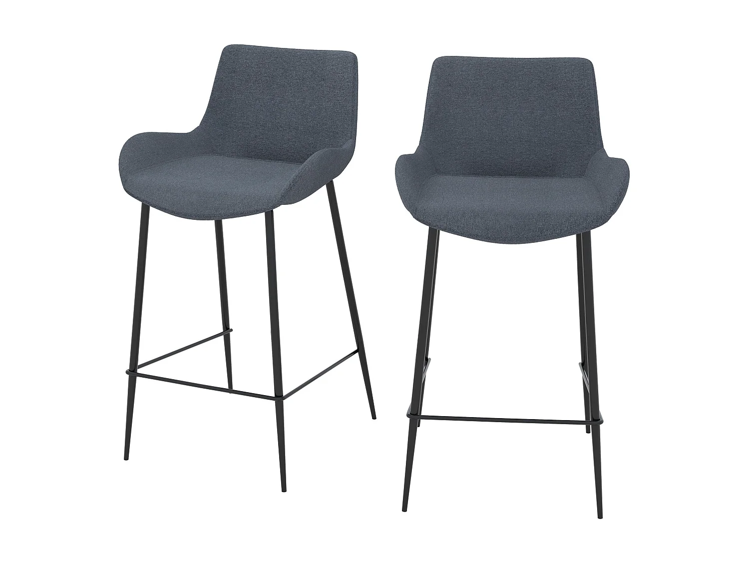 Set di 2 sedie per isola centrale in tessuto grigio 65 cm - Pirata