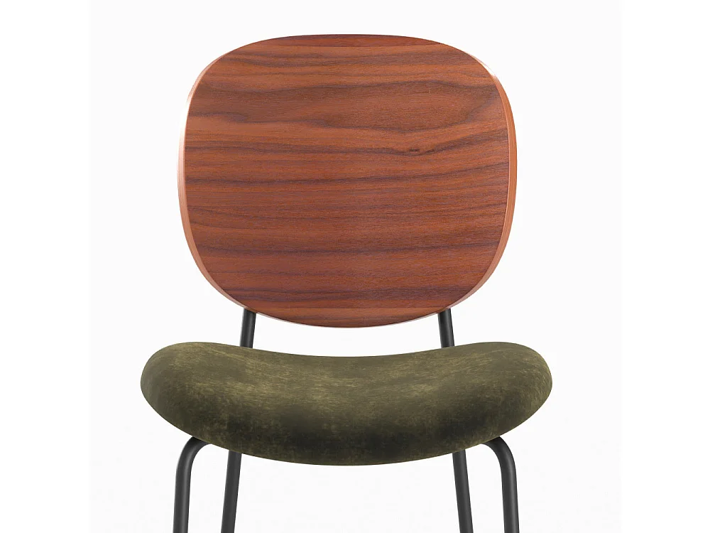 Set de 2 sillas de bar de terciopelo verde kaki 65,5cm - Simone