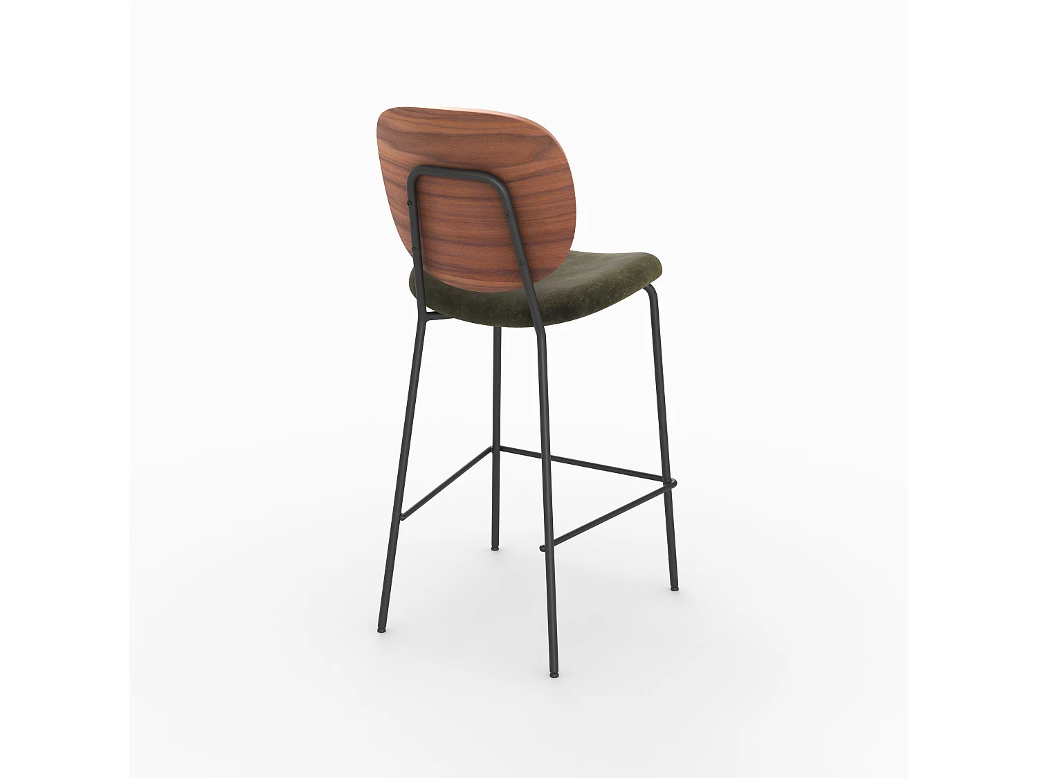 Lot de 2 chaises pour îlot central 65,5 cm en velours vert kaki - Simone