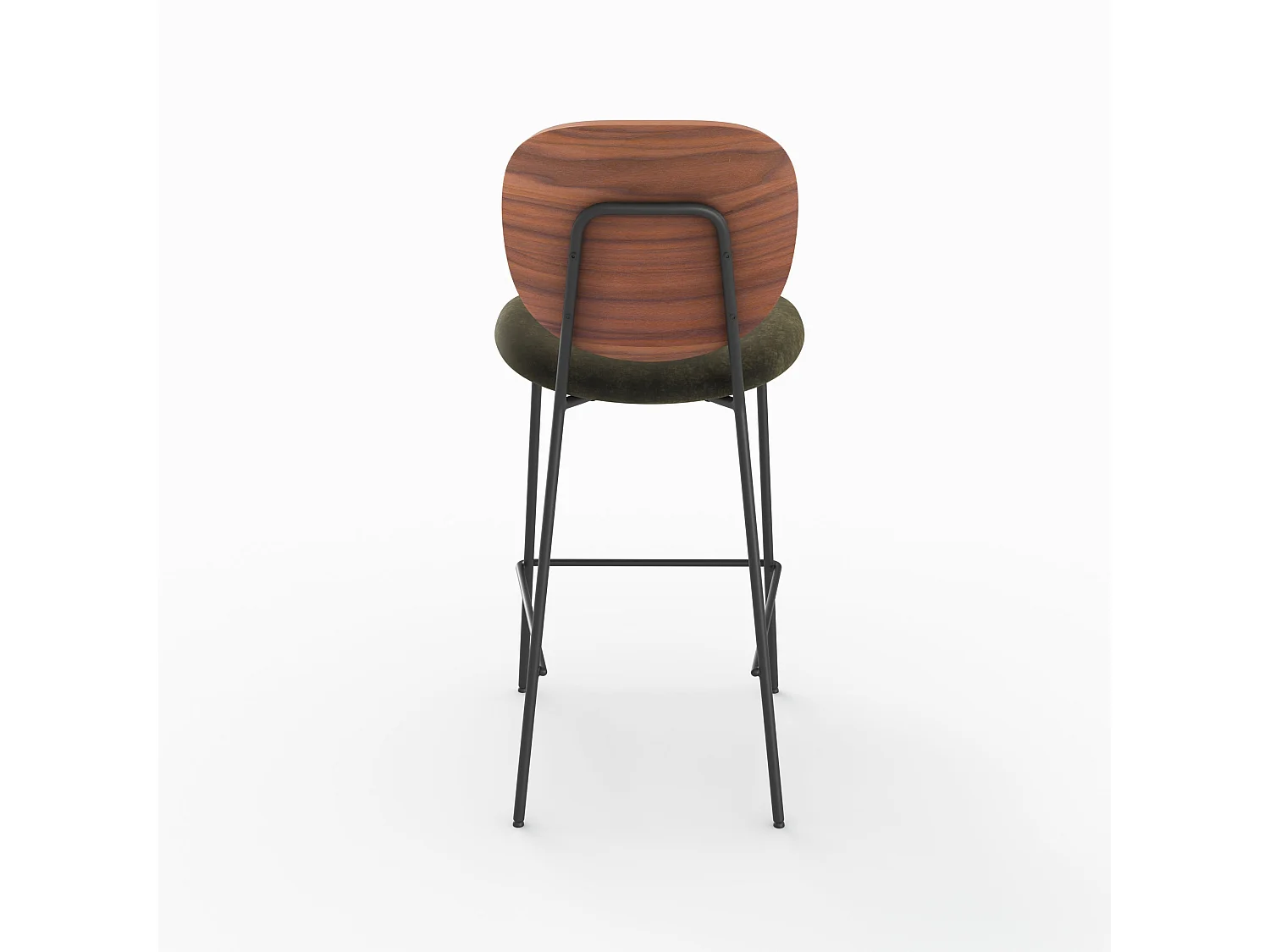 Lot de 2 chaises pour îlot central 65,5 cm en velours vert kaki - Simone