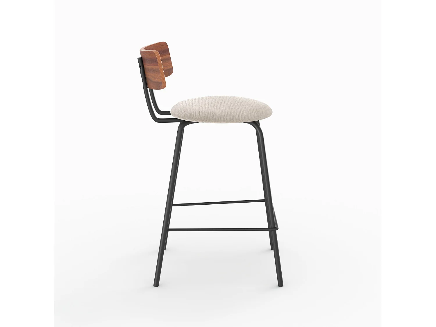 Set di 2 sedie da bar in tessuto bouclé beige 64cm - Alize