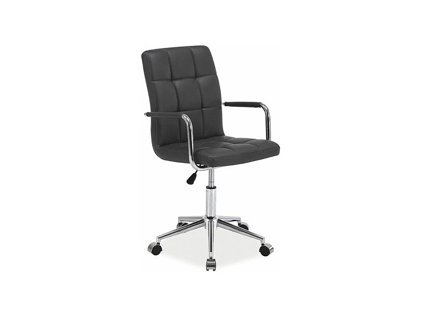 Chaise de bureau à roulettes - Q022 - 51 x 40 x 87 cm - Cuir PU - Gris