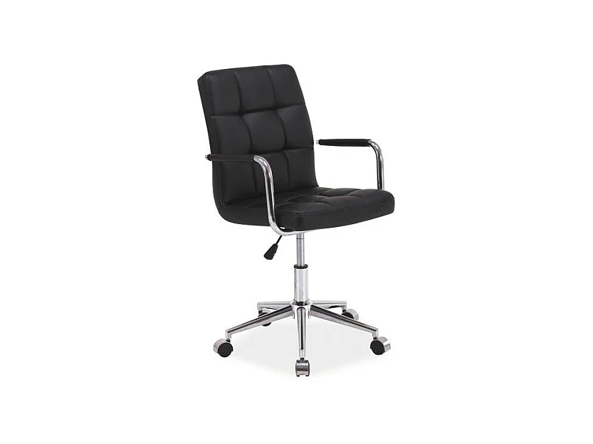 Chaise de bureau à roulettes - Q022 - 51 x 40 x 87 cm - Cuir PU - Noir