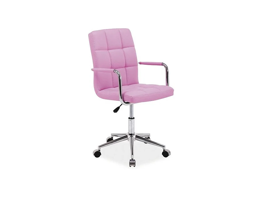 Chaise de bureau à roulettes - Q022 - 51 x 40 x 87 cm - Cuir PU - Rose
