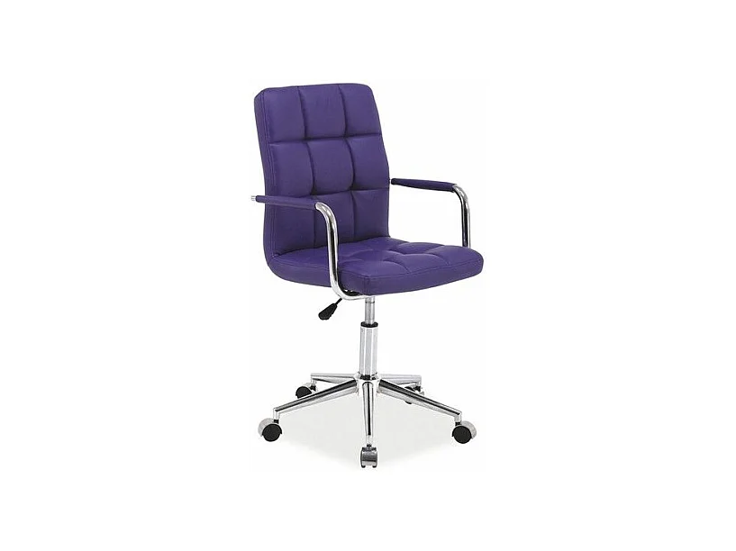 Chaise de bureau à roulettes - Q022 - 51 x 40 x 87 cm - Cuir PU - Violet